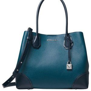MK Mercer Gallery Studio Medium Blue Leather Tote